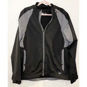 REI Jacket Mens Black Athleisure Zipper Lightweight Pockets Vented Stretchy L